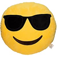 Los mejores  - (Sunglasses) - EvZ 32cm Emoji Smiley Emoticon Yellow Round Cushion Stuffed Plush Soft Pillow